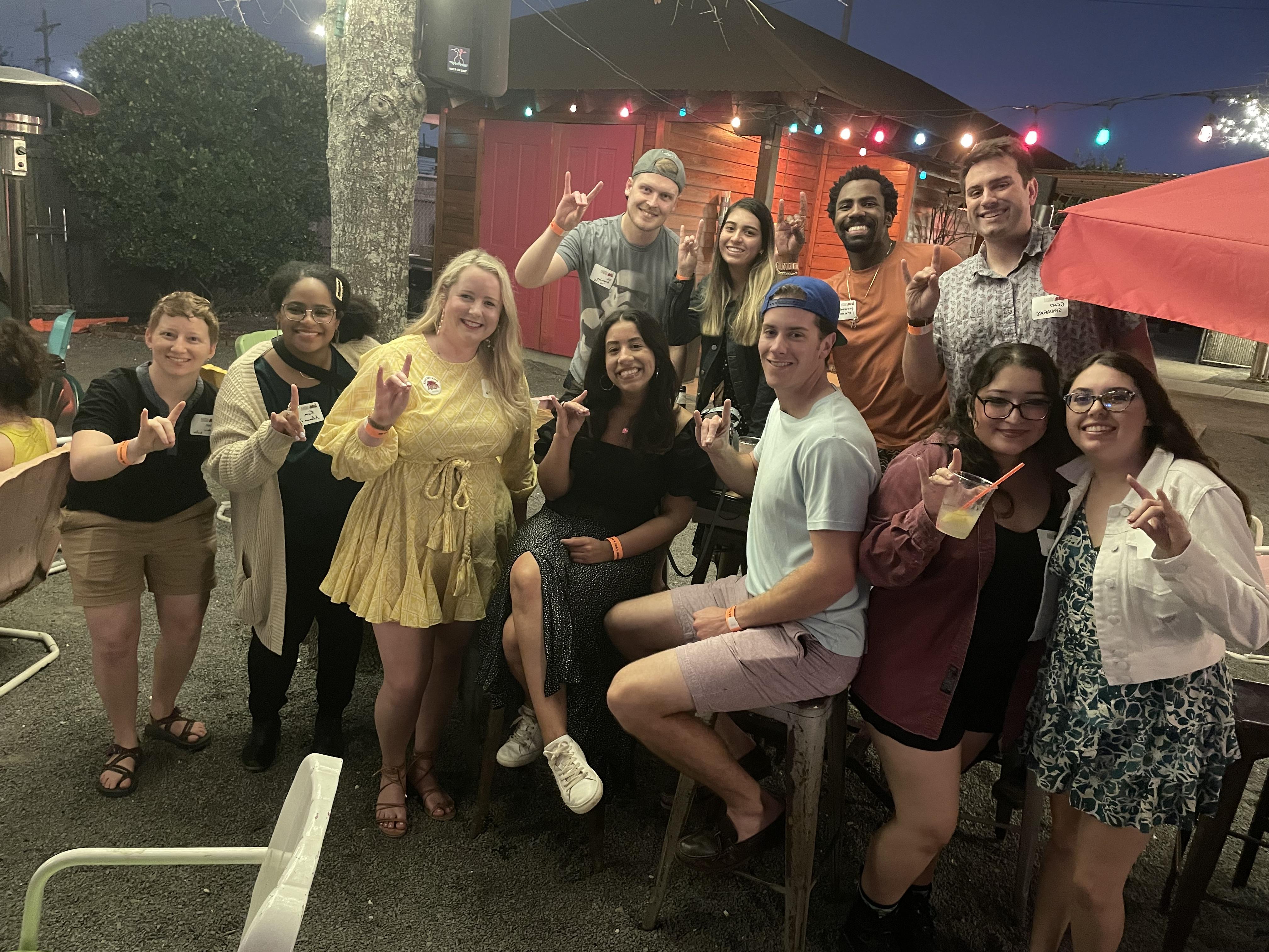 YAP members at Happy Hour at Tchoup Yard